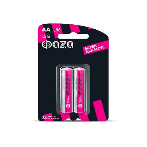 Элемент питания алкалиновый AA/LR6 1.5В Super Alkaline BL-2 уп.2шт ФАЗА 2858443: фотография 1