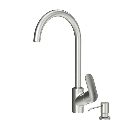 F8007D11 Like, набор 2в1: смеситель для кухни, диспенсер, сатин, шт.: фотография 1