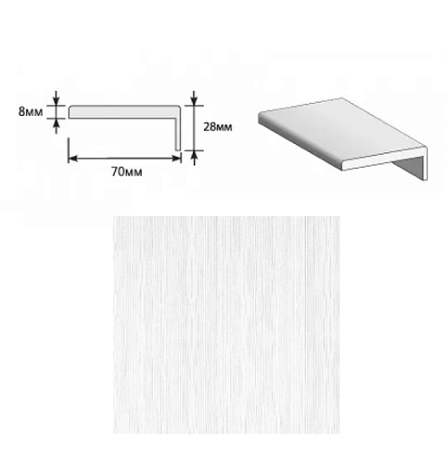 Наличник "Т" ЭКО Snow Melinga МДФ Тип-0 2150х70х8 (20х3) : фотография 1