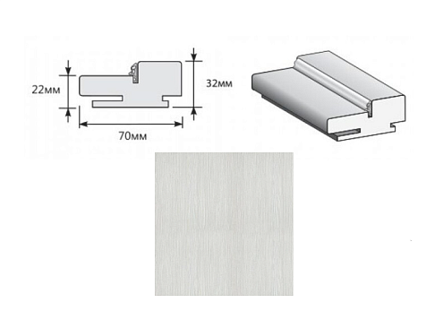 Коробка "Т" ЭКО Bianco Veralinga МДФ 2070х70х32 (у,п) М: фотография 1