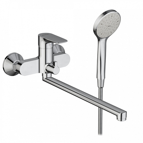 789500000 Origin Evo 2, смеситель для ванны/душа с универсальным изливом 350 мм, ручным душем: фотография 1