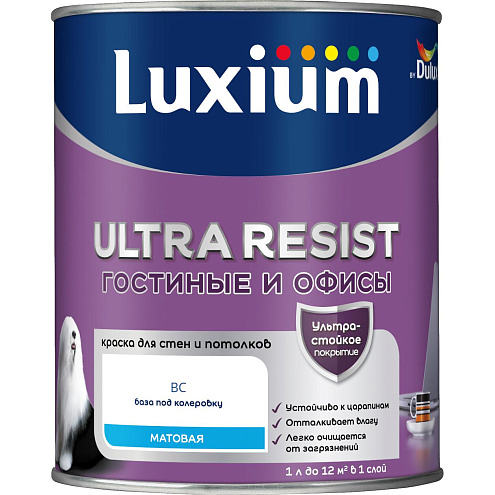 Краска ультростойкая Luxium Ultra Resist Гостинные и Офисы BC 0,9л "Эффект лотоса" : фотография 1