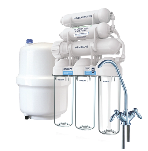 Обратноосмотическая система (литая крышка) Unicorn FRO_6N: фотография 1