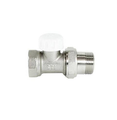 Клапан запорный прямой с американкой, для радиатора 1/2" STI: фотография 1