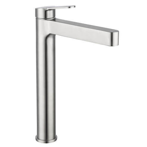 Смеситель для умывальника 35к G1099-32 GAPPO высокий, нерж. сталь, литой, п/гайку, САТИН: фотография 1