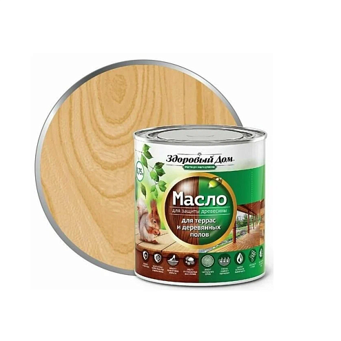 Масло для террас и деревянных полов "Здоровый Дом", Дуб 0,75л: фотография 1
