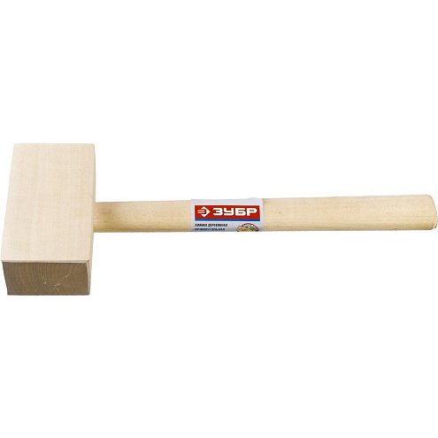 Киянка деревянная, прямоугольная 330г, ЗУБР: фотография 1