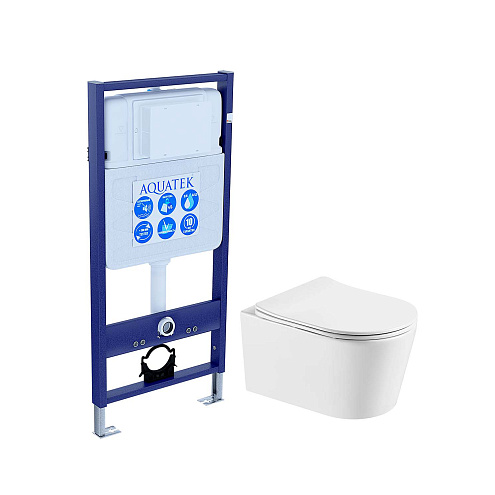 SET Aquatek ОБЕРОН T унитаз ОБЕРОН AQ1365T-00+ инсталляция Standart 50 INS-0000012 + звукоизоляционная прокладка: фотография 1