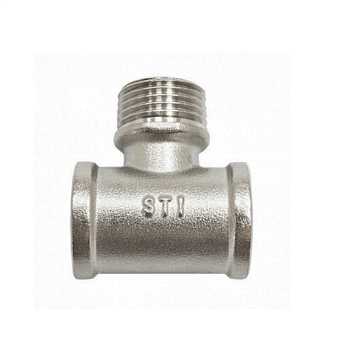 Тройник 1/2"  В-Н-В никелированный STI: фотография 1