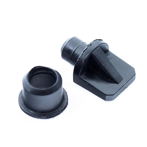 Полкодержатель лопатка d7мм пластиковый с втулкой черный, 16шт "Element": фотография 1