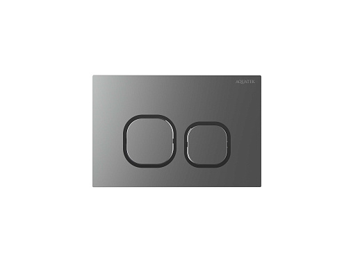 Панель смыва Aquatek KDI-0000060 оружейная сталь матовая ободок хром, клавиши квадратные: фотография 1