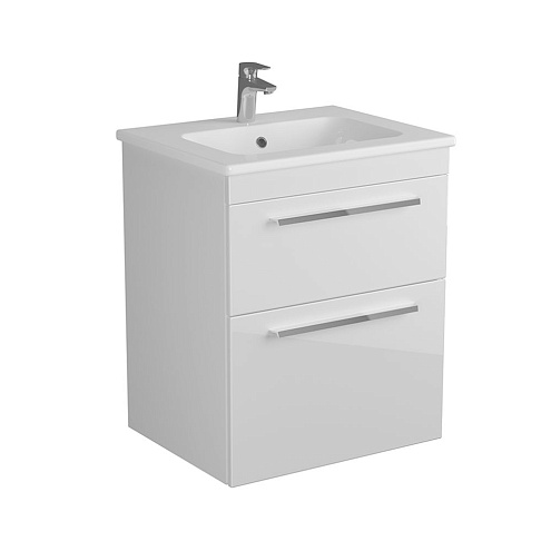 Тумба DIBORG Leonie 60 2 ящика белый глянец 77.1223: фотография 1