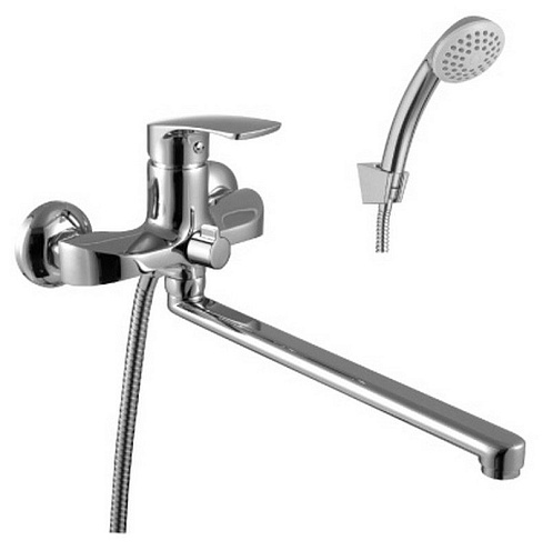 Смеситель Lemark "плюс Шейп" LM1751C универсальный с плоским изливом 300мм дивертор с керамическими пластинами с аксессуарами: фотография 1