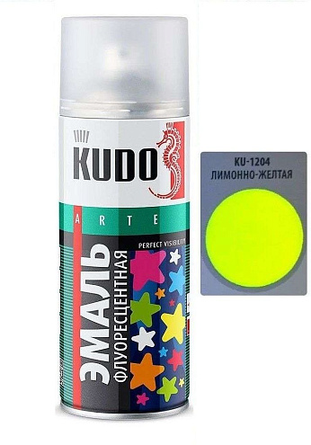 Эмаль KUDO флуоресцентная, Лимонно-желтый, 520мл : фотография 1
