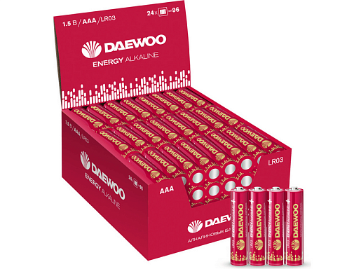 Элемент питания алкалиновый AAA/LR03 1.5В Energy Alkaline 2021 DB-4 уп.4шт DAEWOO 5029934: фотография 1