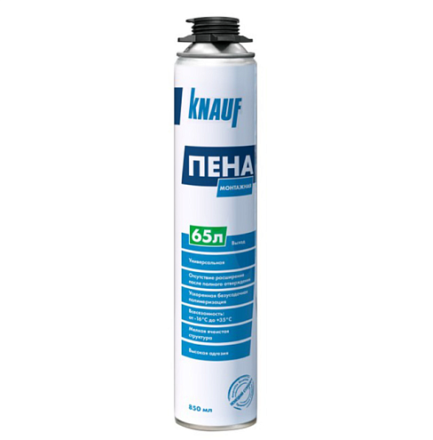 Пена монтажная КНАУФ 65л, 850мл: фотография 1