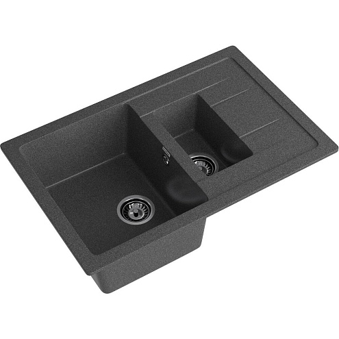 Мойка GRANFEST GF-Q775KL 1,5 чаши 770х500 мм графит: фотография 1