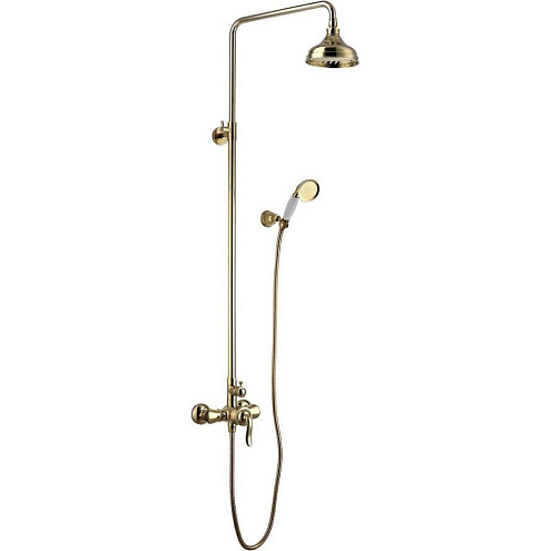 Смеситель Lemark "Брава" LM4760G для душа с верхней душевой лейкой "Тропический дождь" и лейка 1 режим золото: фотография 1