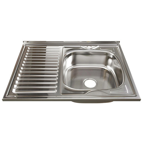 Мойка 600х800 правый выпуск 3 1/2" MIXLINE 160 мм с сифоном: фотография 1