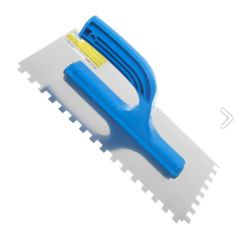 Гладилка зубчатая, 130х270мм, зуб 6х6мм, нержавейка, пластиковая ручка, РемоКолор: фотография 1