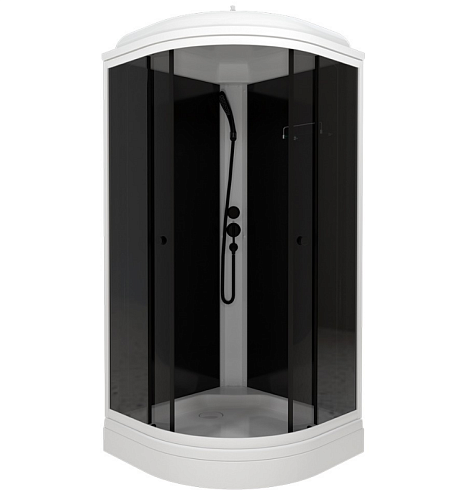 Душевая Кабина Грэй-Блэк 90*90 А (ПД31) низкий поддон, сифон D50: фотография 1