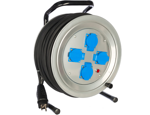 Удлинитель на металлической катушке 4х30м с заземлением 16А IP44 4кВт КГ с защитной крышкой Союз 481S-4003.: фотография 1