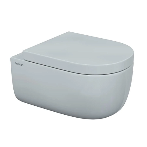 Унитаз подвесной  BERGES EGO XL 54 см, сиденье дюропласт Toma SО микролифт: фотография 1