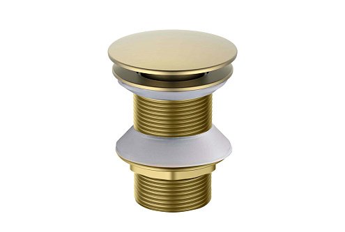 Сливной набор для раковины Push-open без перелива Aquatek золото шлифованное AQ6003BG: фотография 1