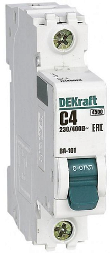Выключатель автоматический модульный 1п C 4А 4.5кА ВА-101 SchE 11149DEK: фотография 1