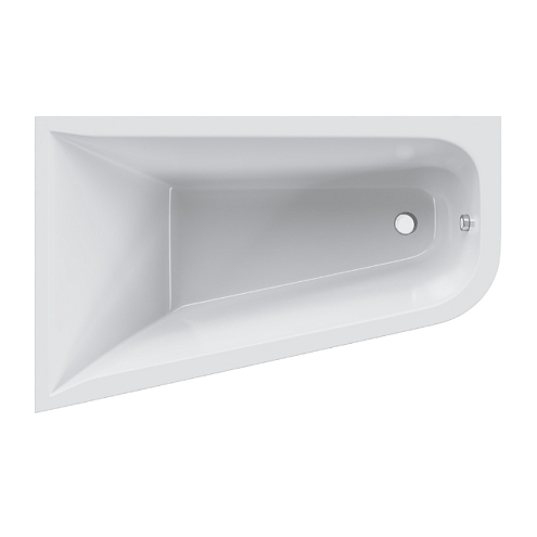 Ванна акриловая 100x160 AM.PM Spirit W72A-160L100W-A2 асимметричная белая глянцевая: фотография 1