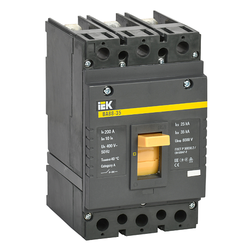Выключатель автоматический 3п 200А 35кА ВА 88-35 KARAT IEK SVA30-3-0200: фотография 1