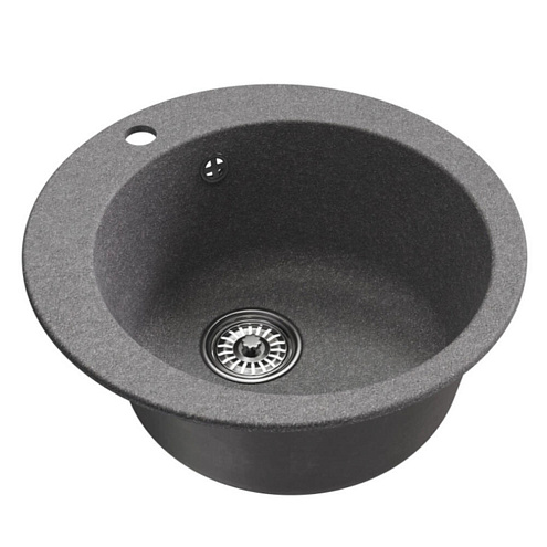 Мойкa ML-GM13 круглая, графит (342), 495 мм глубина чаши 200 мм: фотография 1
