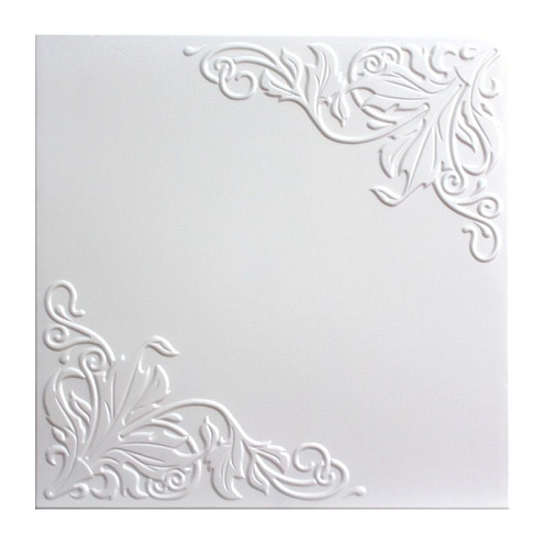 Плитка потолочная "Солид" С2060, белая, 50х50см: фотография 1