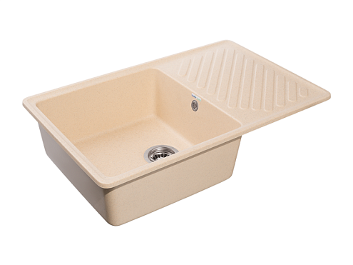 Мойка GRANFEST QUARZ 52 1 чаша+крыло 760х480 бежевый без сифона: фотография 1