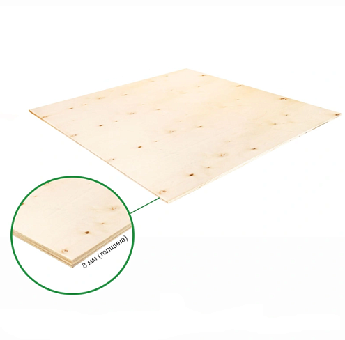 Фанера ФК 1525х1525х 8мм сорт IV/IV нешлифованная ГОСТ 3916.1- 2018  : фотография 1