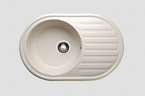 Мойка GRANICOM G-006 740х485 мм 1 чаша+ крыло серебристый: фотография 1