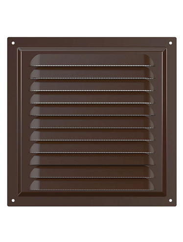 Вентиляционная решетка П200МЭ Brown окрашенная сталь, сетка, наклонные жалюзи ERA: фотография 1