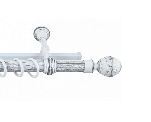 Карниз настенный двухрядный Legrand Валанс с U-шиной, белое серебро/патина 240: фотография 1