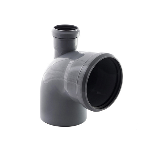 Отвод ПП 110х90° с выходом прямым 50 Политэк: фотография 1