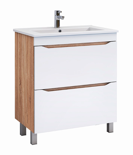 Тумба под раковину Grani 750-0-2 (Оскар) дуб золотой под умывальник Оскар 75: фотография 1