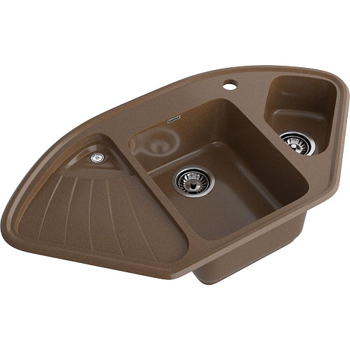 Мойка GRANFEST GF-C1040E 1,5 чаши, угловая 1040х560 мм терракот: фотография 1