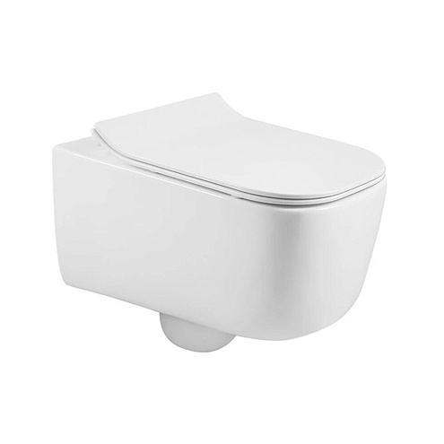 Унитаз подвесной безободковый Aquatek Лугано AQ2002-00 510х350х360 с легкосъемным сиденьем Soft Close: фотография 1