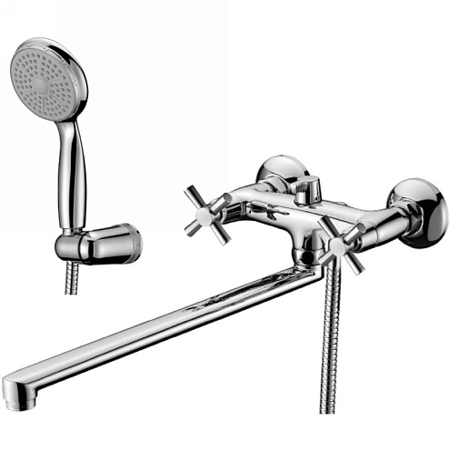 Смеситель Lemark "Нео" LM2212C универсальный с плоским изливом 350мм дивертор с керамическими пластинами хром: фотография 1