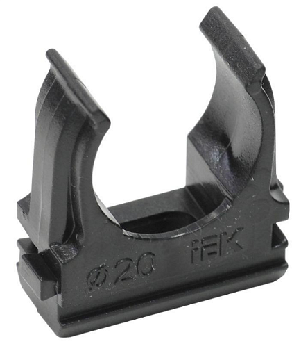 Держатель для труб (клипса) CF20 с защелкой черный IEK CTA10D-CF20-K02-100: фотография 1