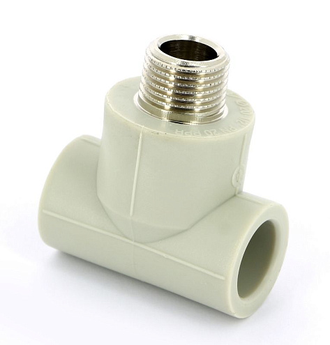 Тройник с переходом на металл наружная резьба 20x1/2" FV-plast: фотография 1