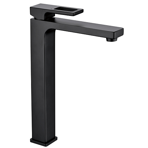 Смеситель для умывальника 35к G1017-62 GAPPO высокий, литой, п/гайку, ЧЕРНЫЙ: фотография 1