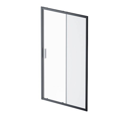 Душевая перегородка с дверью 120x195 AM.PM Gem W90G-120-1-195BM матовое стекло, профиль черный матовый: фотография 1