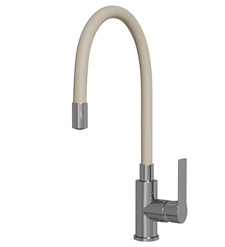 Смесител для кухни 35к Mixline ML35-095 гибкий излив, бежевый: фотография 1