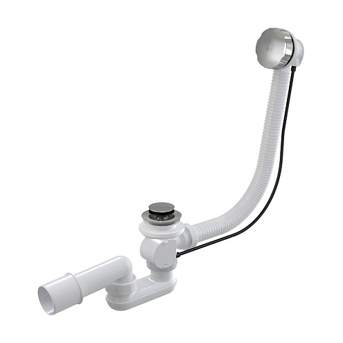 Сифон для ванны автомат комплект, металл Alcaplast A55K-RU-01 : фотография 1
