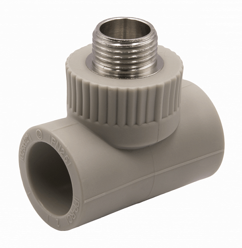 Тройник комбинированный наружная резьба 25х1/2''х25 EVER plast   : фотография 1